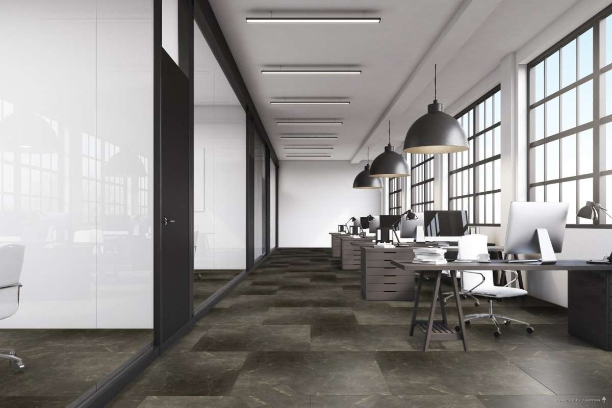 TFD Marble Antraciet Vinyl Raumbild Büro TFD Marble Antraciet Vinyl Raumbild Büro